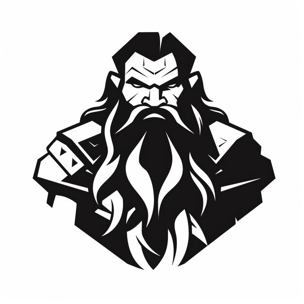 Photo dwarven defender a minimalist heroic fantasy logo