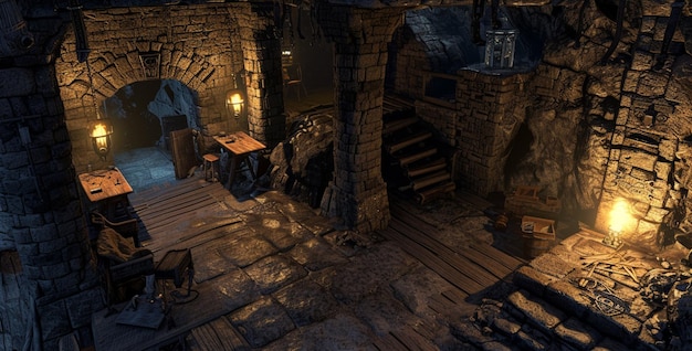 Dwarven Forge interior find their cozy refuge Generative Ai