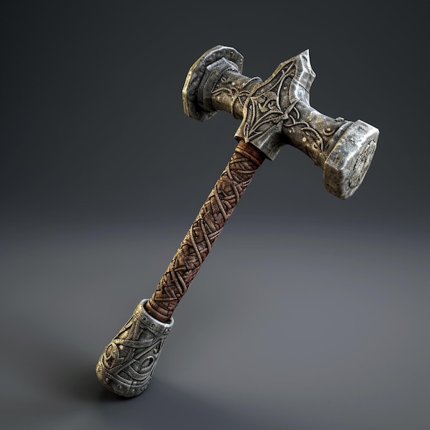 Dwarven glaive axe with wooden hilt