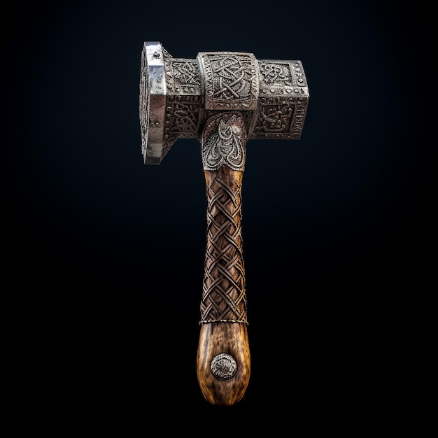 Dwarven glaive axe with wooden hilt