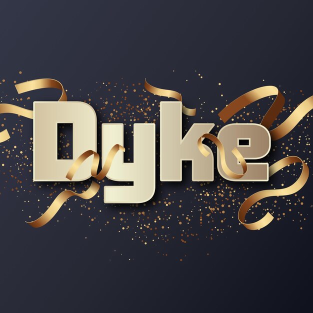 Dyke Text effect Gold JPG attractive background card photo