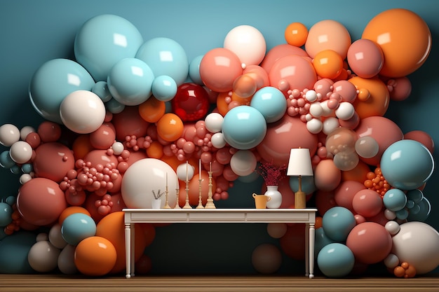 Фото Динамичная 3d-фиеста воздушных шаров