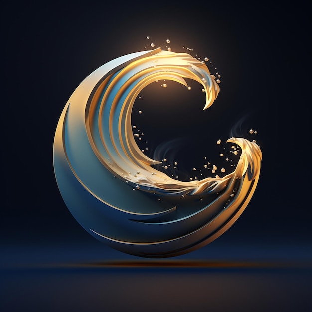 Dynamic 3D Circular Wave Logo Design (Dynamisch 3D logo ontwerp met cirkelvormige golven)