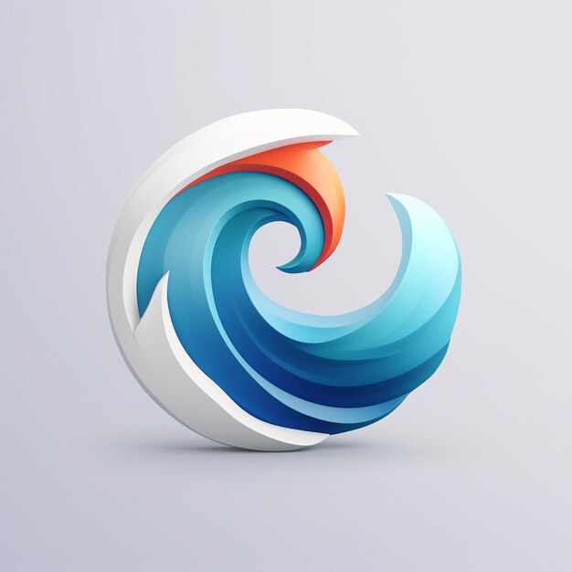 Dynamic 3D Circular Wave Logo Design