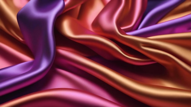 Photo dynamic 3d render satin fabric background