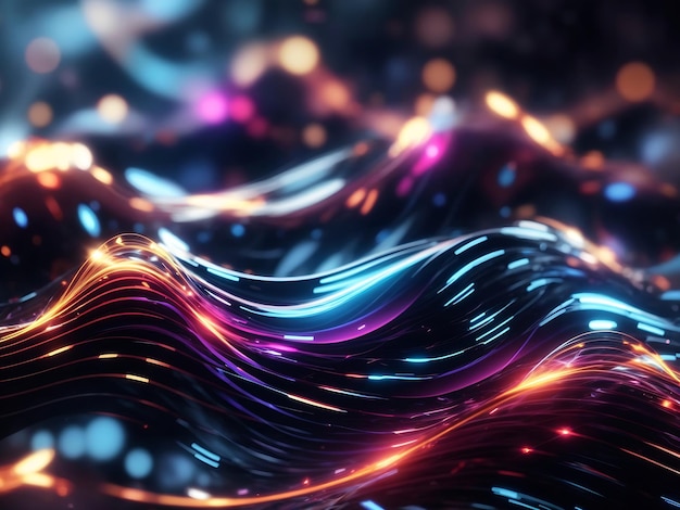a dynamic abstract background with futuristic pulsating waves of light and energy