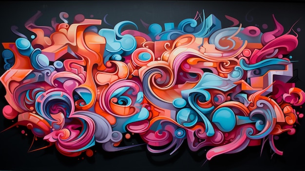 Photo dynamic abstract graffiti