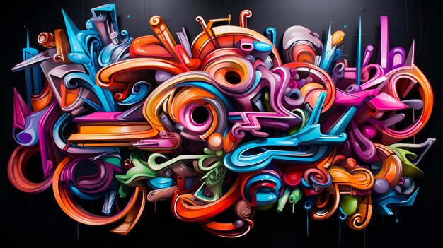 Photo dynamic abstract graffiti