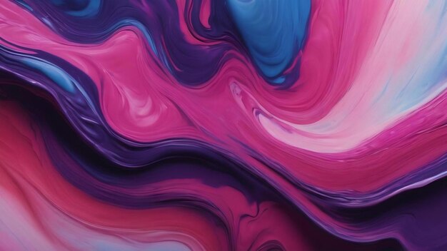 Dynamic abstract liquid paint picture in liquified style with blue purple and pink colors