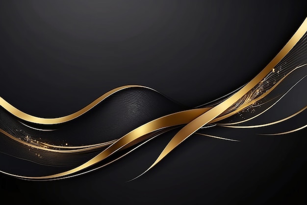 Dynamic abtract dark background with gold line background abstract modern design