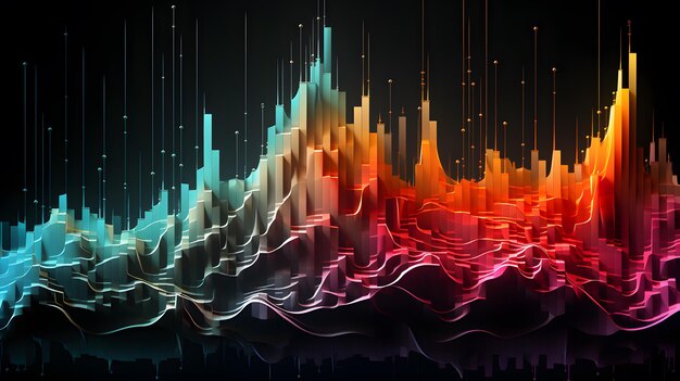 Dynamic Audio Waves Vertical Stripes Background