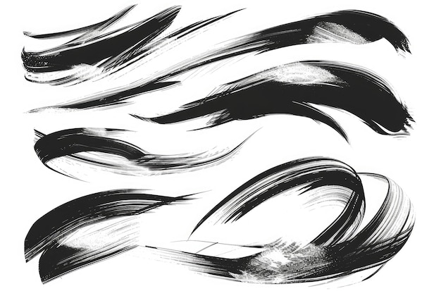 Dynamic Black Brush Strokes Abstract Background