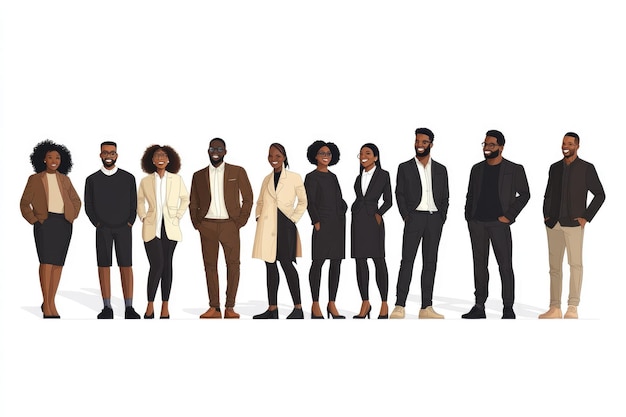 Photo dynamic black people poses in art