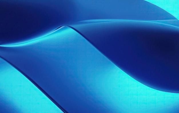 Dynamic Blue Glass in Transparent 3D Render Abstract Wallpaper with Futuristic Technology and Vibrant Colors