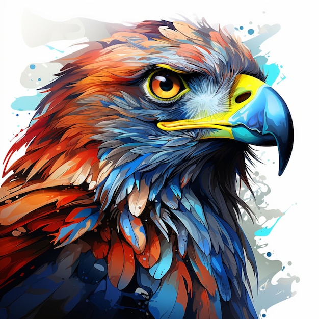 Dynamic Brushstroke Eagle Illustration