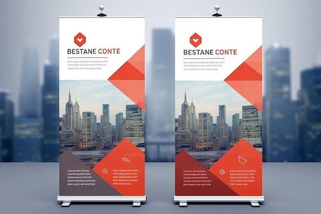 Dynamic business branding cuttingedge roll up banner standee and xstand design templates showc