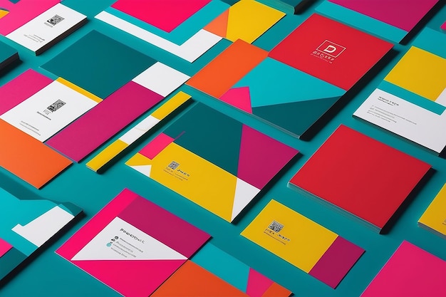 Dynamic Business Card Design Bold Color Block Layout