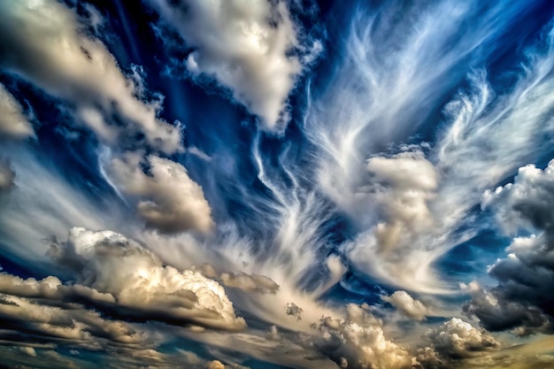 ダイナミックな雲 青い空 変化するパターンとテクスチャ 気分が悪い動的背景