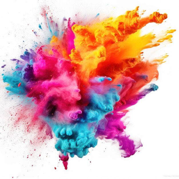 Photo dynamic color explosion abstract swirl of bright colors vivid colourful smoke generative ai