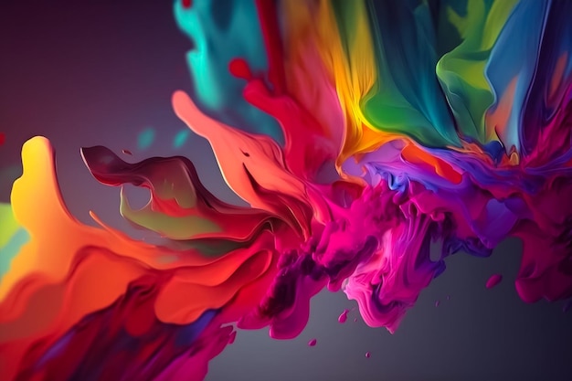 Dynamic color splash fine art in the dark background