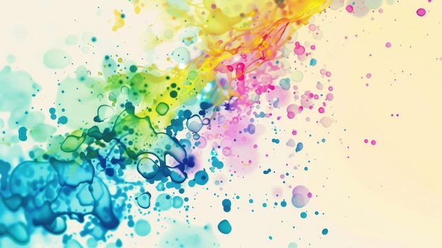 Photo a dynamic and colorful display of ink splashes in a variety of colors