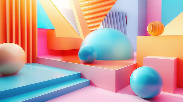 dynamic and colorful illustration sleek product design 3d render background