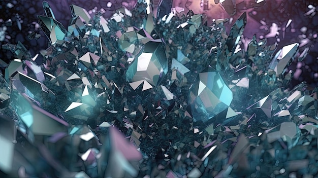 Динамичное и красочное качество этого абстрактного кристального фона со сверкающими кристаллами создает ощущение энергии и жизненной силы.