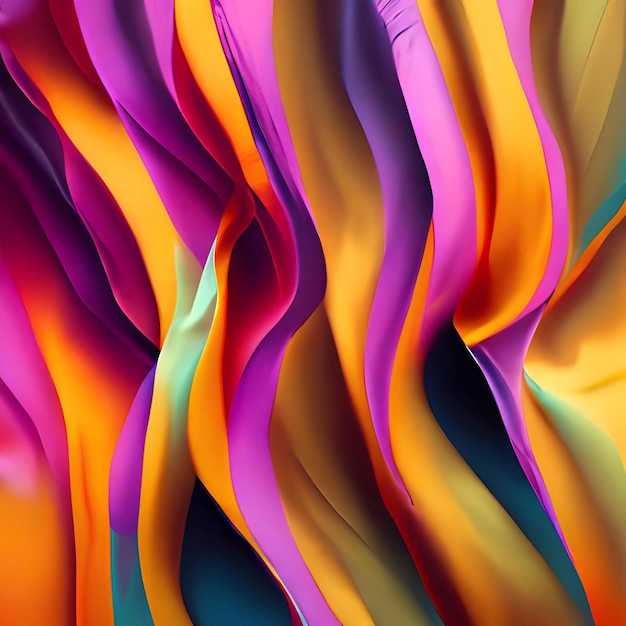 Dynamic Colorful Wavy Abstract Fabric Wallpaper Background 2