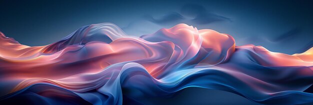 Dynamic Curve Banner in Shades of Blue Generative AI