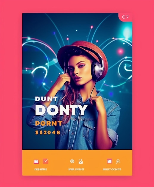 Dynamic DJ Party Social Media Post en Flyer Template