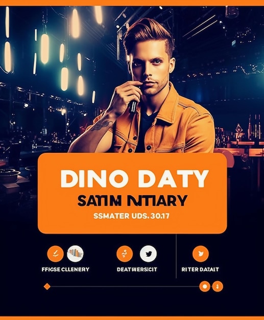 Photo dynamic dj party social media post and flyer template