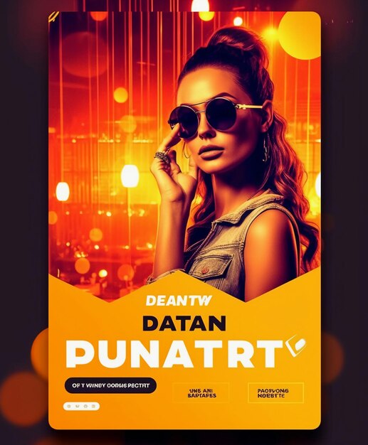 Photo dynamic dj party social media post and flyer template
