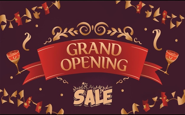 Dynamic Elegance Red Ribbon Grand Opening Designs