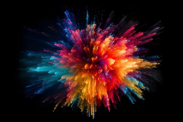 Динамический всплеск энергии с ярким цветом и взрывным движением, созданный с помощью генеративного ИИ