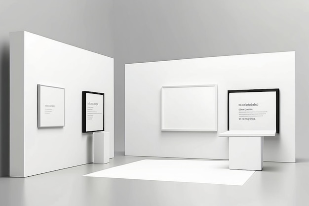 Photo dynamic exhibition mockup for your custom design