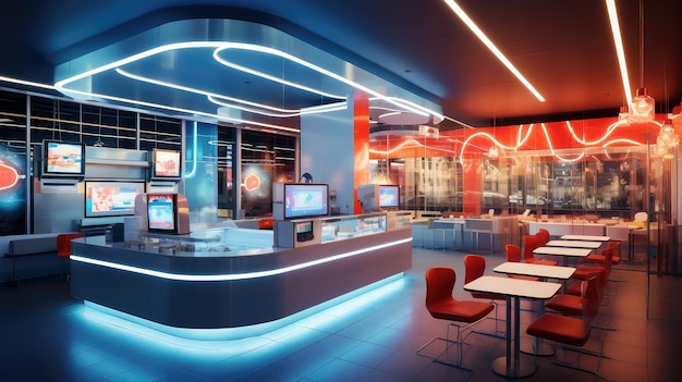 Dynamic fast food interior