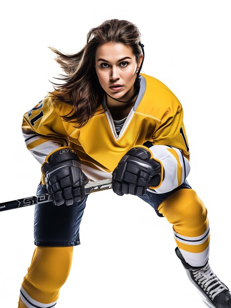 Dynamic Female Ice Hockey Player AI Generated