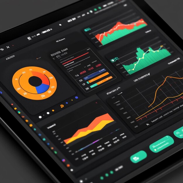 dynamic financial dashboard with interactive charts and performance indicators