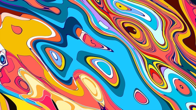 dynamic fluid shapes with vibrant colors abstract art background
