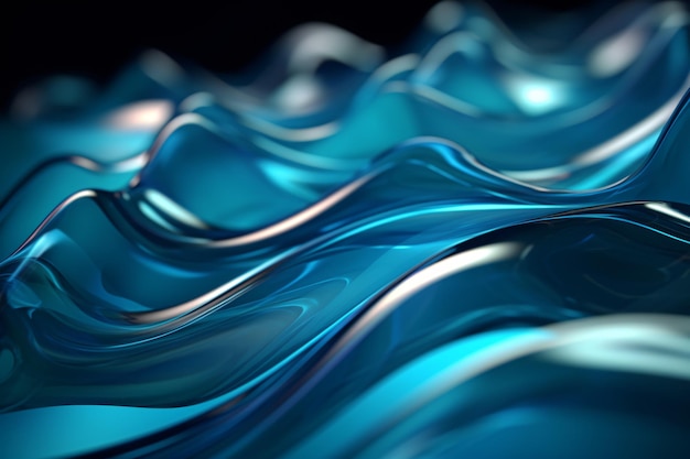 Dynamic Glass Wave Background Ai generative