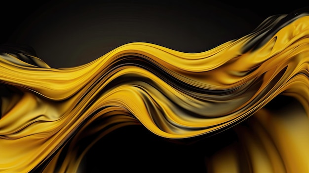 Dynamic gold Fusion background Abstract 3d Wave Wallpaper for Modern Business Technology Generative AI