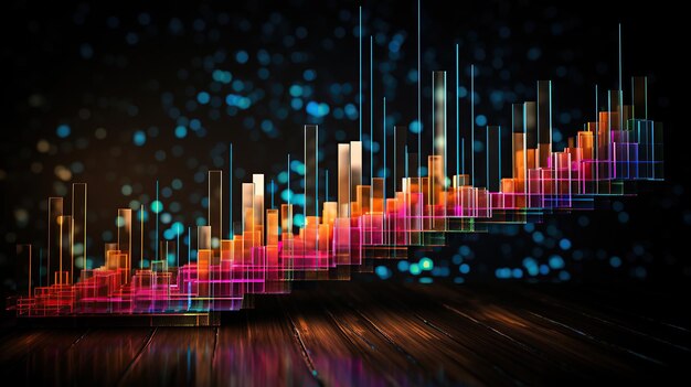 A dynamic grafik going up visualization of the global economy represented Generative AI