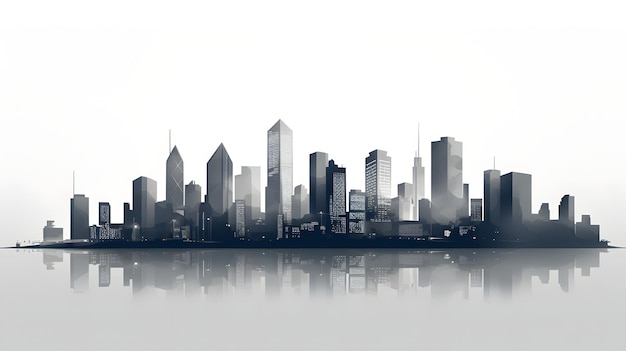 Dynamic illustration of a city skyline