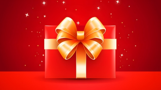 Dynamic illustration of a gift box with a bow created by ai