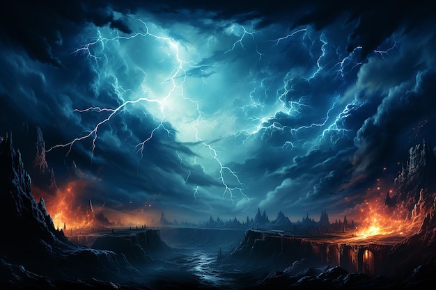 역동적인 전기 폭풍의 동적 그림