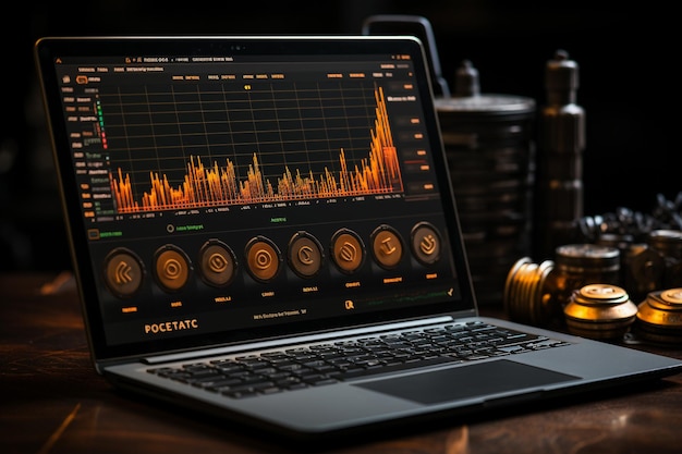 Dynamic market insights analysis of bitcoin and cryptocurrency with conceptual chart and fluctuatio