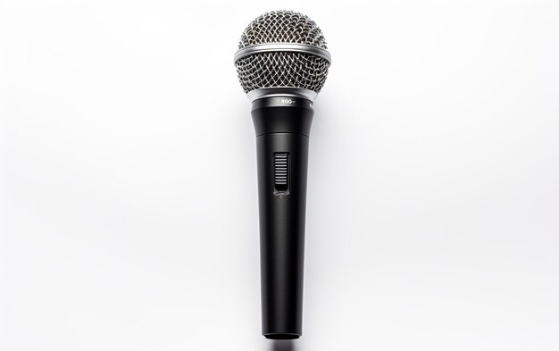 Dynamic Microphone Alone Against a White Background