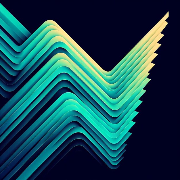 Photo dynamic modern gradient sharp angles transition teal to lime green zigzag pattern