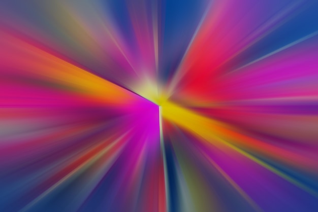 Foto fasci multicolori dinamici. un lampo nello spazio che entra in prospettiva.