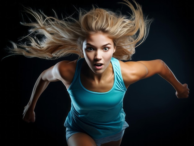 Dynamic Photograph of Female athlete